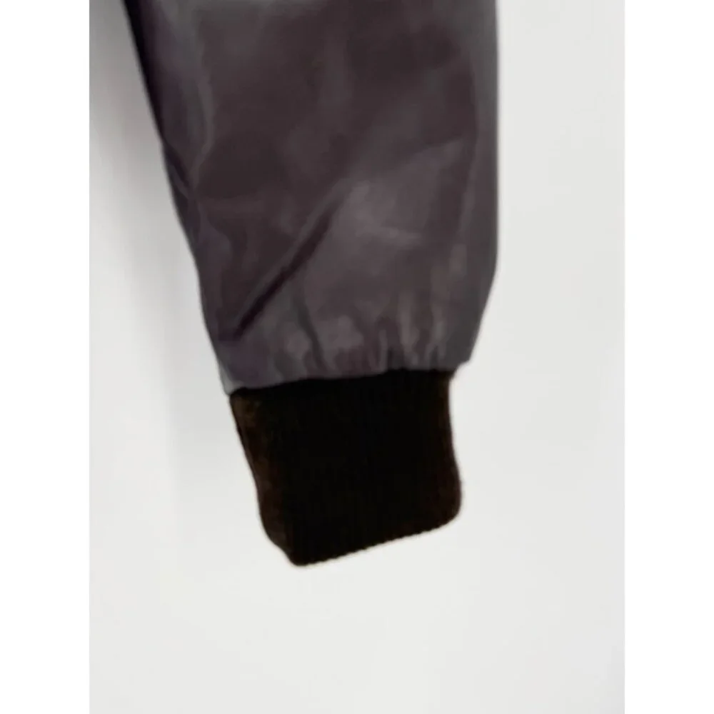 Members Only Men's Chocolate Brown Leather Bomber Jacket 42 - Picture 5 of 16